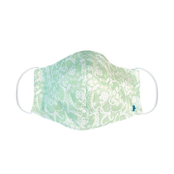 マスク　布製　送料無料　レースプリント　ペパーミント