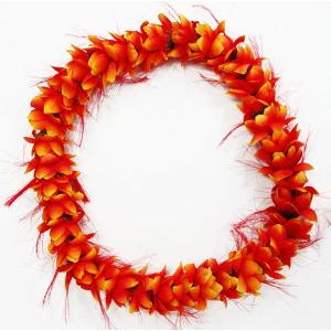 フラダンス用レイ・髪飾り- 黄色と赤のレフア、ドレス2着セット フラダンス用レイ・髪飾り- 黄色と赤のレフア、ドレス2着セット