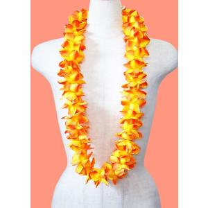 フラダンス　ハワイアンレイ 　プルメリア　ブナ　レイ　フラワーレイ　プルメリアプナレイ　オレンジ