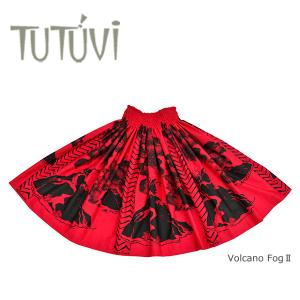 フラダンス衣装　パウスカート　TUP-FT567　TUTUVIパウ　ボルケーノフォグ２　色:ファイヤーレッド・ブラック　