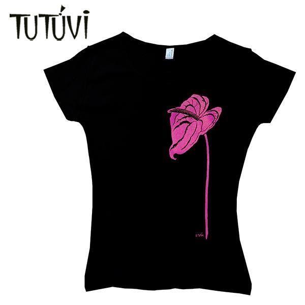 フラダンス　TUTUVI　レディースフライスTシャツ　フィットしたレディースライン　伸縮Tシャツ（柄...