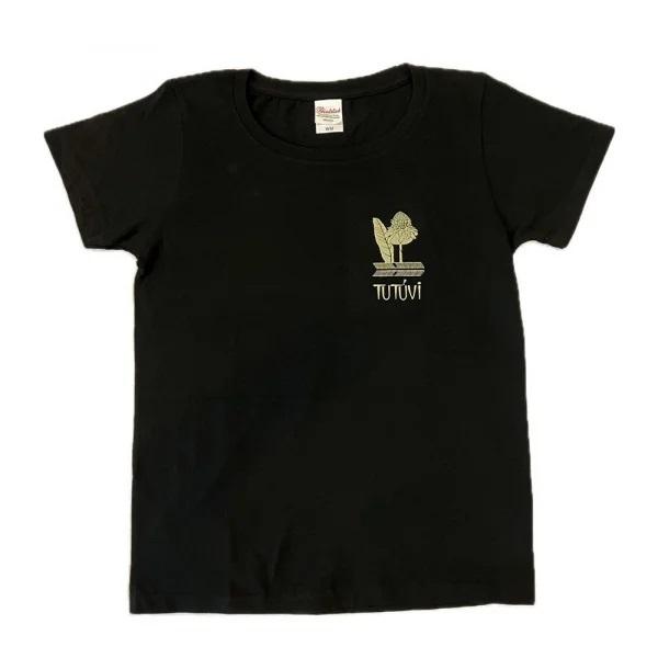 フラダンス　TUTUVI　Tシャツ 半袖 スタンダード（柄：トーチジンジャーワンポイント　色：ブラッ...