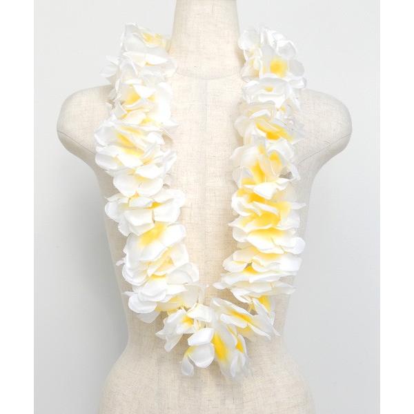 フラダンス　ハワイアンレイ　レイ　カフナレイ　ホワイトイエロー　白黄