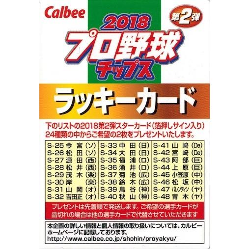 2018プロ野球チップス 第2弾 ラッキーカード