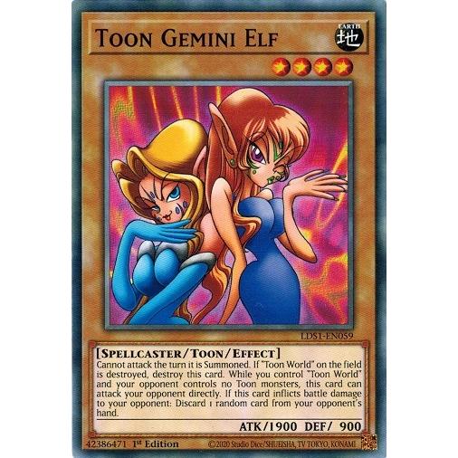 遊戯王 LDS1-EN059 トゥーン・ヂェミナイ・エルフ/Toon Gemini Elf EU 1...