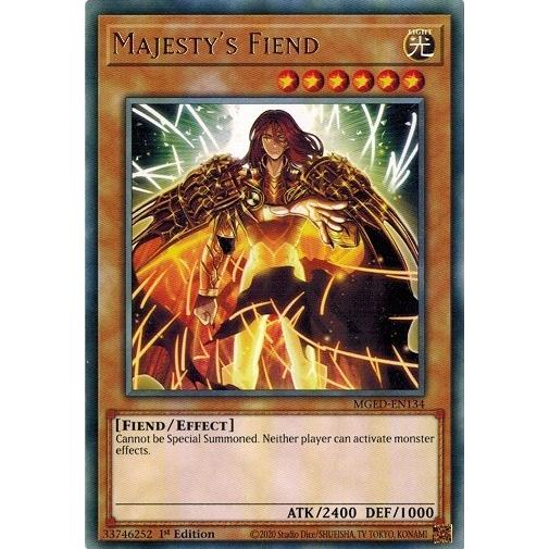 遊戯王 MGED-EN134 威光魔人/Majesty&apos;s Fiend (ゴールドレターレア） EU...
