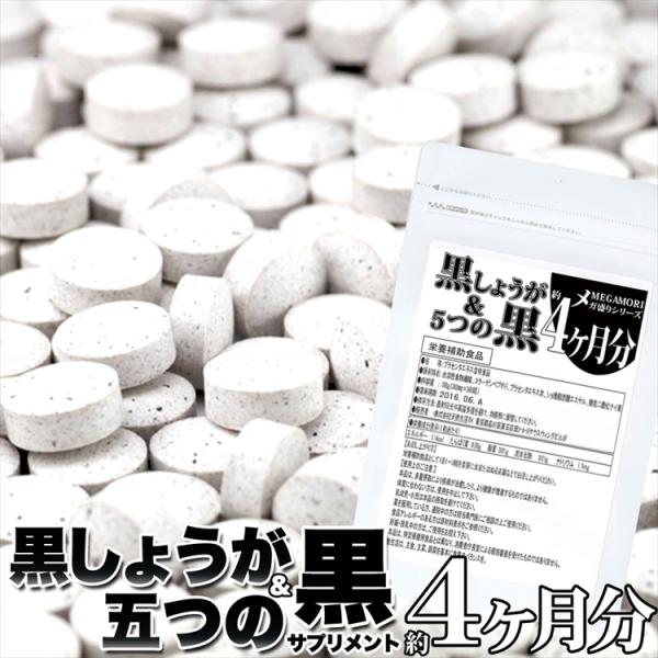 サプリ 黒しょうが＆5つの黒サプリ 約4ヵ月分 ダイエット サプリメント 送料無料 プレミアム