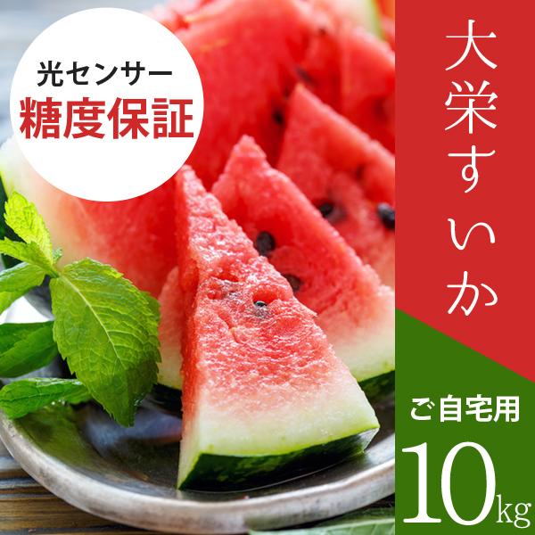 スイカ 大栄すいか10kg前後（超大玉サイズ）×1玉 鳥取県産 ご自宅用大栄スイカ 訳あり 送料無料