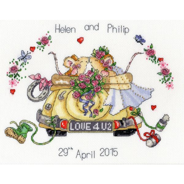 Bothy Threads クロスステッチ刺繍キット "Just Married" (ウェディングサ...