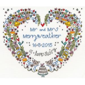 クロスステッチ 刺繍キット Wedding Heart Bothy Threads 日本語解説