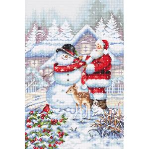 LETISTITCH クロスステッチ刺繍キット L8015 "Snowman and Santa" (スノーマンとサンタクロース) 【海外取り寄せ/納期40〜80日程度】｜torii
