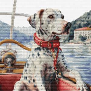 Luca-S クロスステッチ刺繍キット BU5039 "The Dalmatian on Lake Como" (コモ湖のダルメシアン 犬) 【海外取り寄せ/納期40〜80日程度】｜torii