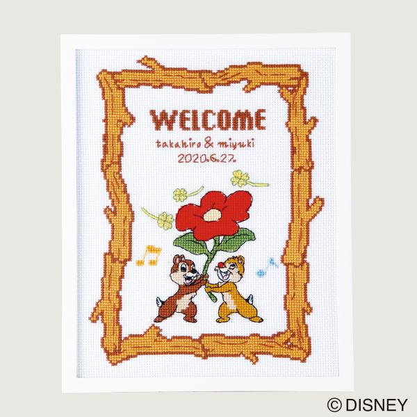Olympusクロスステッチ刺繍キット 7525【ウェルカムボード・チップ＆デール】ディズニー ウェ...