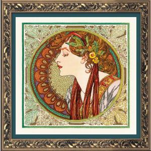 RIOLISクロスステッチ刺繍キット No.100/061 "Laurel after A. Mucha's Artwork"