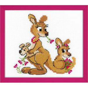RIOLISクロスステッチ刺繍キット No.1786 "Kangaroo Family"