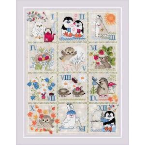 RIOLISクロスステッチ刺繍キット No.1979 "Forest Calendar" (森のカレ...