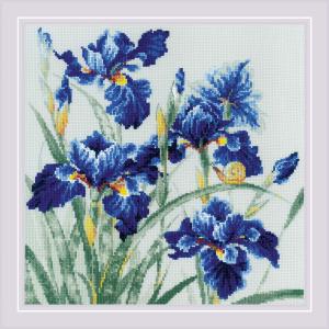 RIOLISクロスステッチ刺繍キット No.2102 "Blue Irises" (菖蒲) 【海外取り寄せ/納期30〜60日程度】｜torii