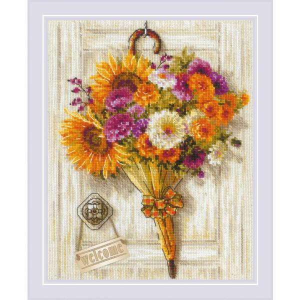 RIOLISクロスステッチ刺繍キット No.2276 "Autumn Umbrella" (秋のアン...