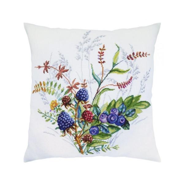 RTO クロスステッチ刺繍キット CU080 "Forest berries" (森のベリー) クッ...