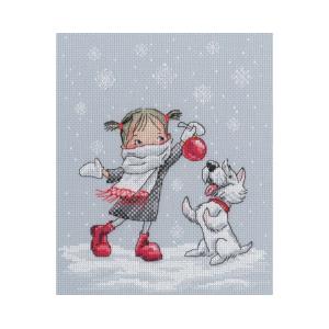 RTO クロスステッチ刺繍キット M652 "Dancing with snowflakes" (雪の中のダンス クリスマス) 【海外取り寄せ/通常納期40〜80日程度】｜torii