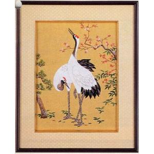 東京文化刺繍キット BSK-160  "鶴と松竹梅" 【3号】 【花・植物】 【縁起物】 【動物】 【伝統】｜torii