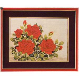 東京文化刺繍キット BSK-192 "紅バラ" 【3号】 【花・植物】 ばら 薔薇｜torii