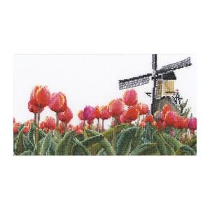 Thea Gouverneur クロスステッチ刺繍キットNo.473 "Tulip Fields"(チューリップ畑) オランダ テア・グーヴェルヌール｜torii
