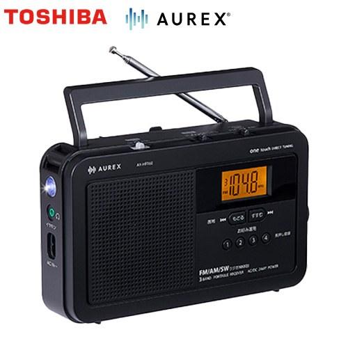 LEDライト付きホームラジオ AUREX オーディオ 東芝 AX-HRT60(K) 声くっきり機能 ...