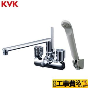 工事費込みセット デッキ型一時止水付2ハンドルシャワー（左側シャワー