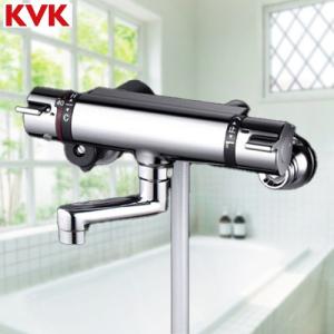 KVK デッキ形サーモスタット式混合栓 190mmパイプ付 MTB200DP1 KVK デッキ形サーモスタット式混合栓(取付ピッチ100mm)(190mmパイプ付