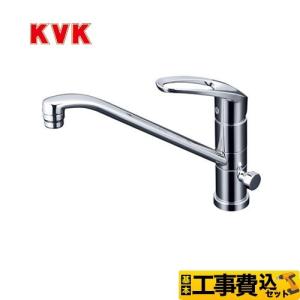 工事費込みセット シングルシャワー付混合栓 上施工タイプ キッチン水