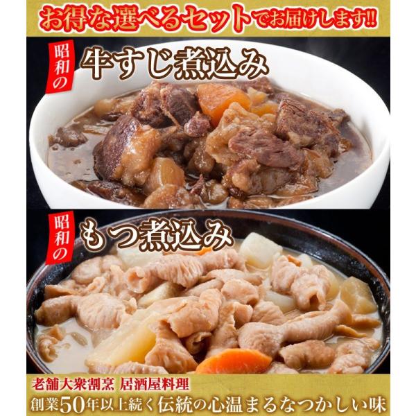 牛すじ煮込み もつ煮込み 選べる6Ｐお試しセット お酒のおつまみに最適 鳥益 湯せん