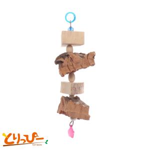 インコのおもちゃ そのままコルクと国産シラカバのBBQ　とりっぴーオリジナル