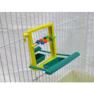 インコのおもちゃ エサ入れ付ミラー(P-1764)の詳細画像1