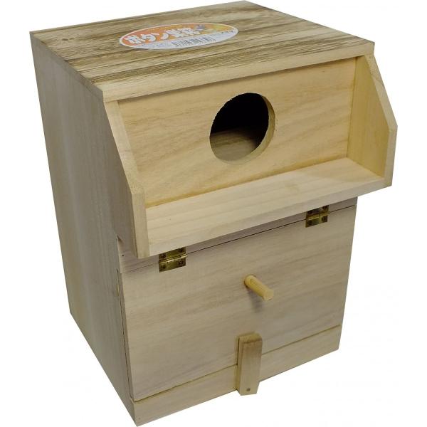 木製巣箱 ボタンインコ、コザクラインコ巣箱