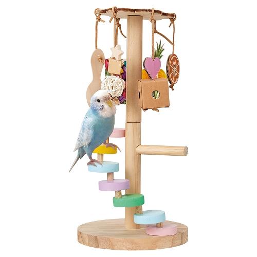 インコのおもちゃ マルカン　バードカーニバル 階段でゆらゆらメリー　MB-406　インコのアスレチッ...