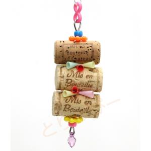 インコのおもちゃ AH-048 トリプルコルク ALOHA HEAVEN(アロハヘブン)