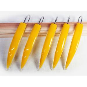 鳥山漁具トローリング弓角ルアー 11.5cm マットイエロークリアラメ 5個 