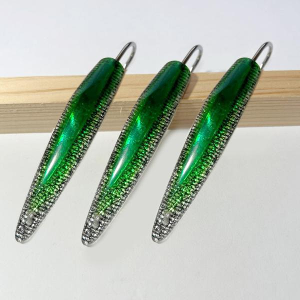 弓角ルアー 9〜9.5cm 鳥山漁具 トローリングルアー  オーロラ3Dグリーン 3個 サワラ ブリ...