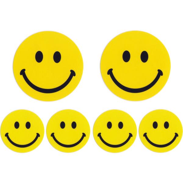 とろ庵 笑顔 ステッカー 親子セット 48mm ＋ 30mm 黄色 TRJ028-48-30