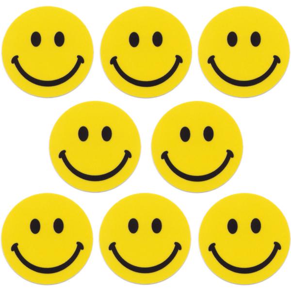 とろ庵 笑顔 ステッカー 30mm 黄色 8点セット