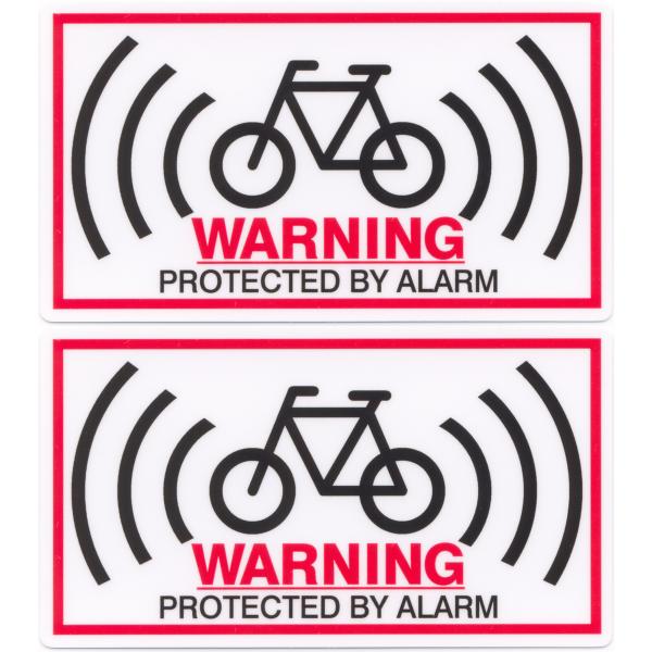 とろ庵 盗難防止装置付 WARNING ステッカー 自転車用 2枚セット