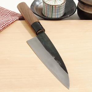 特選国産品 黒打ち包丁 船行 165mm 三徳包丁 堺登録 瀧別打 黒打 (両刃