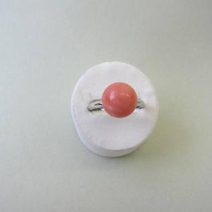 宝石珊瑚のSANSUI 桃珊瑚 本ボケ珊瑚 リング （無染色）（さんご