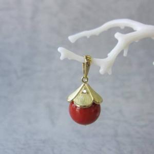 赤珊瑚ペンダントネックレスと赤珊瑚イヤリング高知サンゴ 赤珊瑚ペンダントネックレスと赤珊瑚イヤリング高知サンゴ レディース