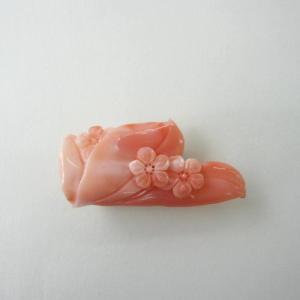 サンゴ　薔薇　バラ　フラワー　オレンジ　帯留　和装小物　着物 imgrc0071325909.jpg