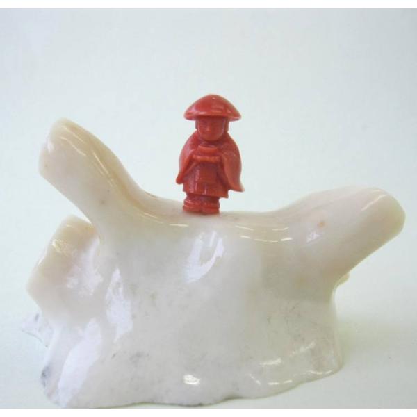 桃珊瑚 弘法大師 置物 ミッド珊瑚台 飾り 御守 風水 宝石サンゴ 珊瑚婚 還暦 誕生日 御祝 厄除...