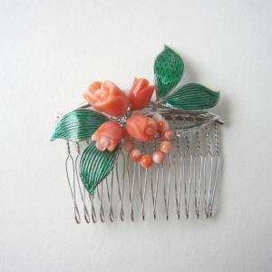 貴重　宝石珊瑚(国内産桃珊瑚)　簪(かんざし)玉菊彫刻 貴重 宝石珊瑚(国内産桃珊瑚) 簪(かんざし)玉菊彫刻