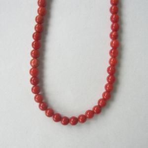 美しいイタリア産赤珊瑚 ブレスレット （3ミリ玉） K18 サルジ 古渡