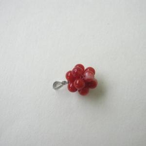 日本 高知産血赤珊瑚 編み玉 ペンダントトップ...の詳細画像3